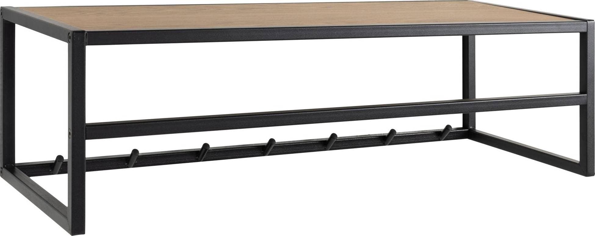 Nordform August Matt Black/Matt Wild Oak Hatthylla 77x22cm