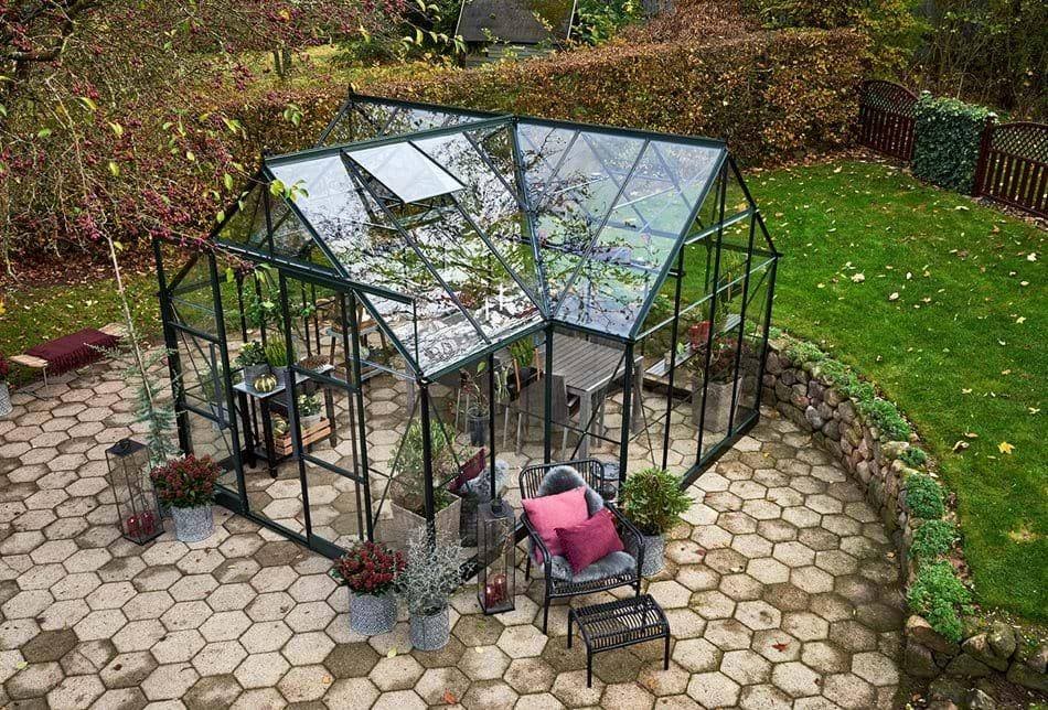 Halls Greenhouses Garden Room 12.9m² Aluminium Härdat glas