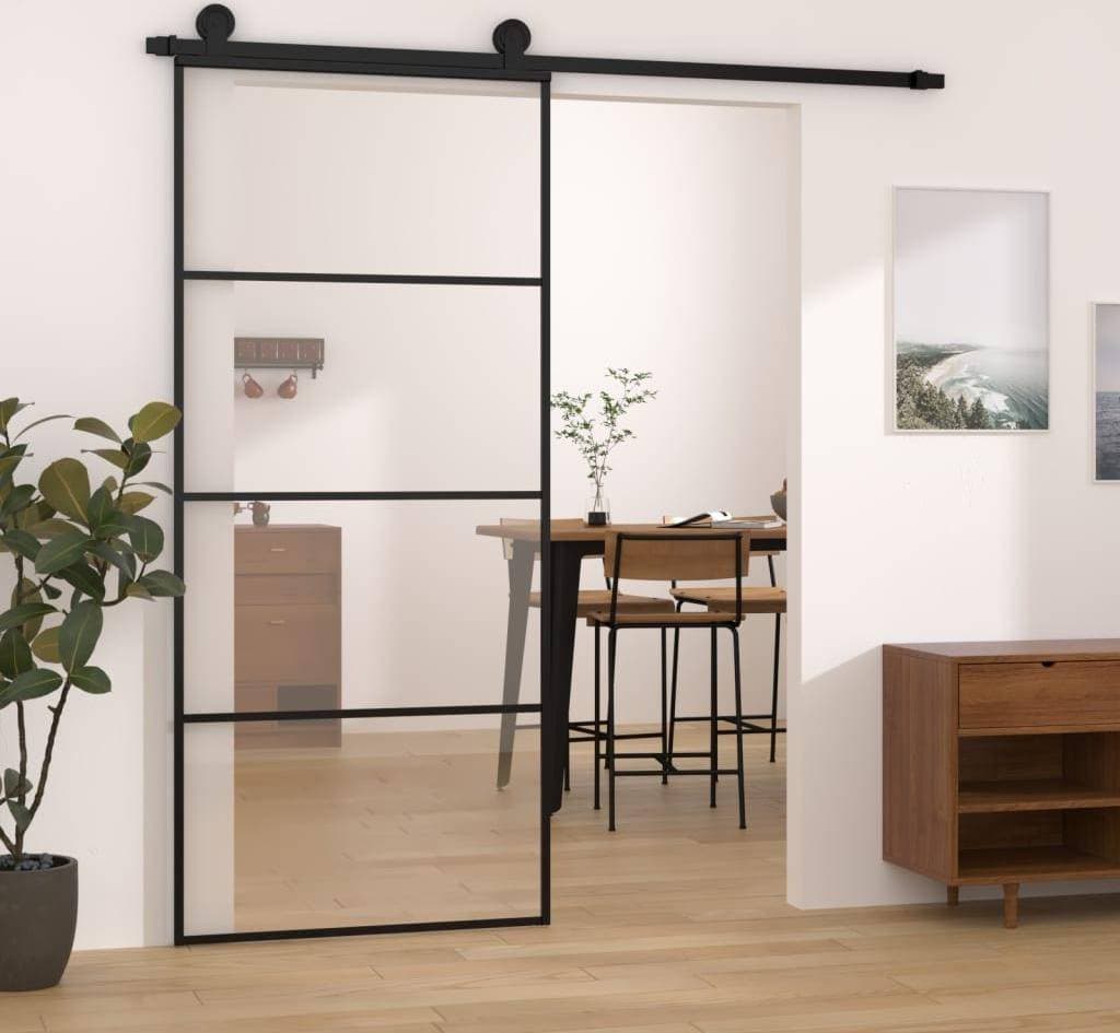 vidaXL Med Beslagset ESG Glas 90x205 cm Skjutdörr (90x)