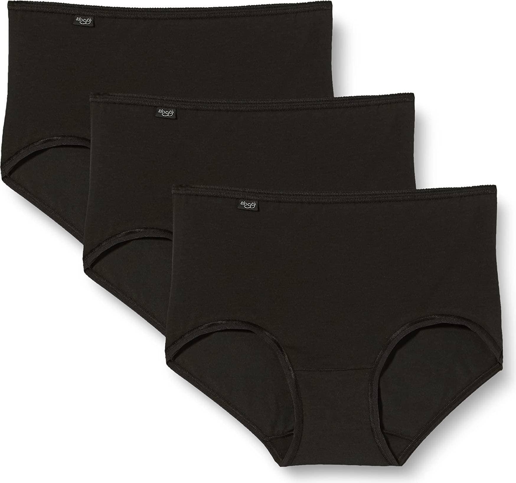 Sloggi Dam 24/7 bomull Midi C3P Slip, Svart