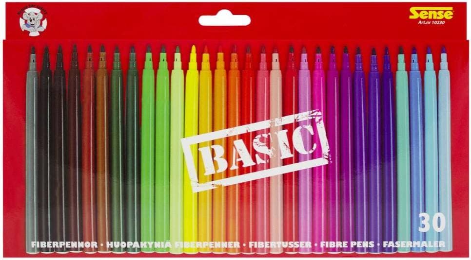 Sense Basic Fiber Pens 30-pack