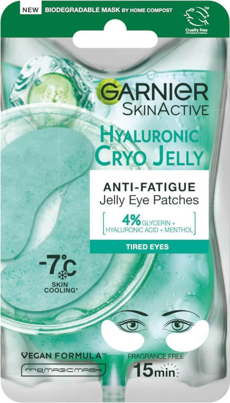 Garnier Anti-Fatigue Hyaluronic Acid and Icy Cucumber Cryo Jelly Eye Patches 5ml