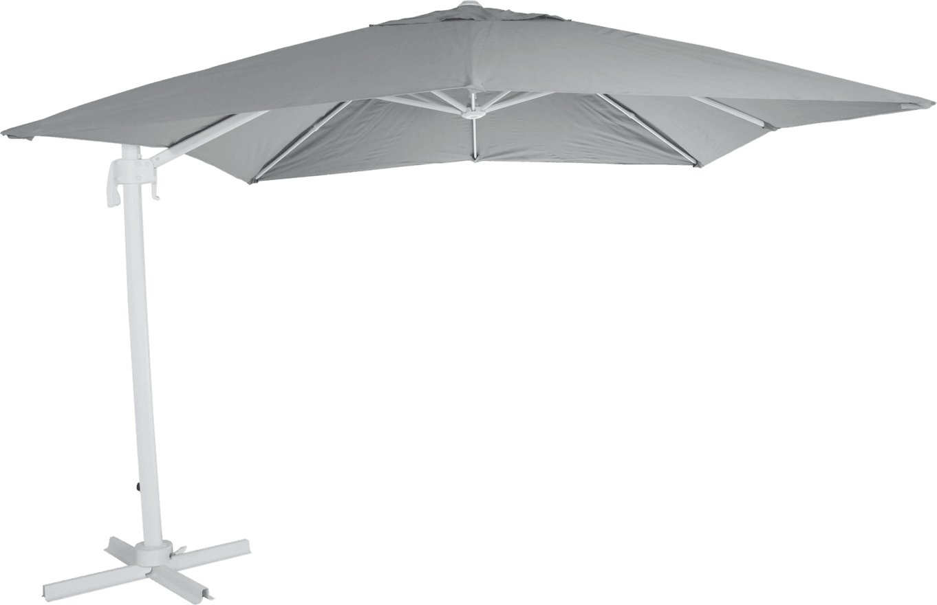 Brafab Linz frih parasoll 3x3 vit/grå 300cm