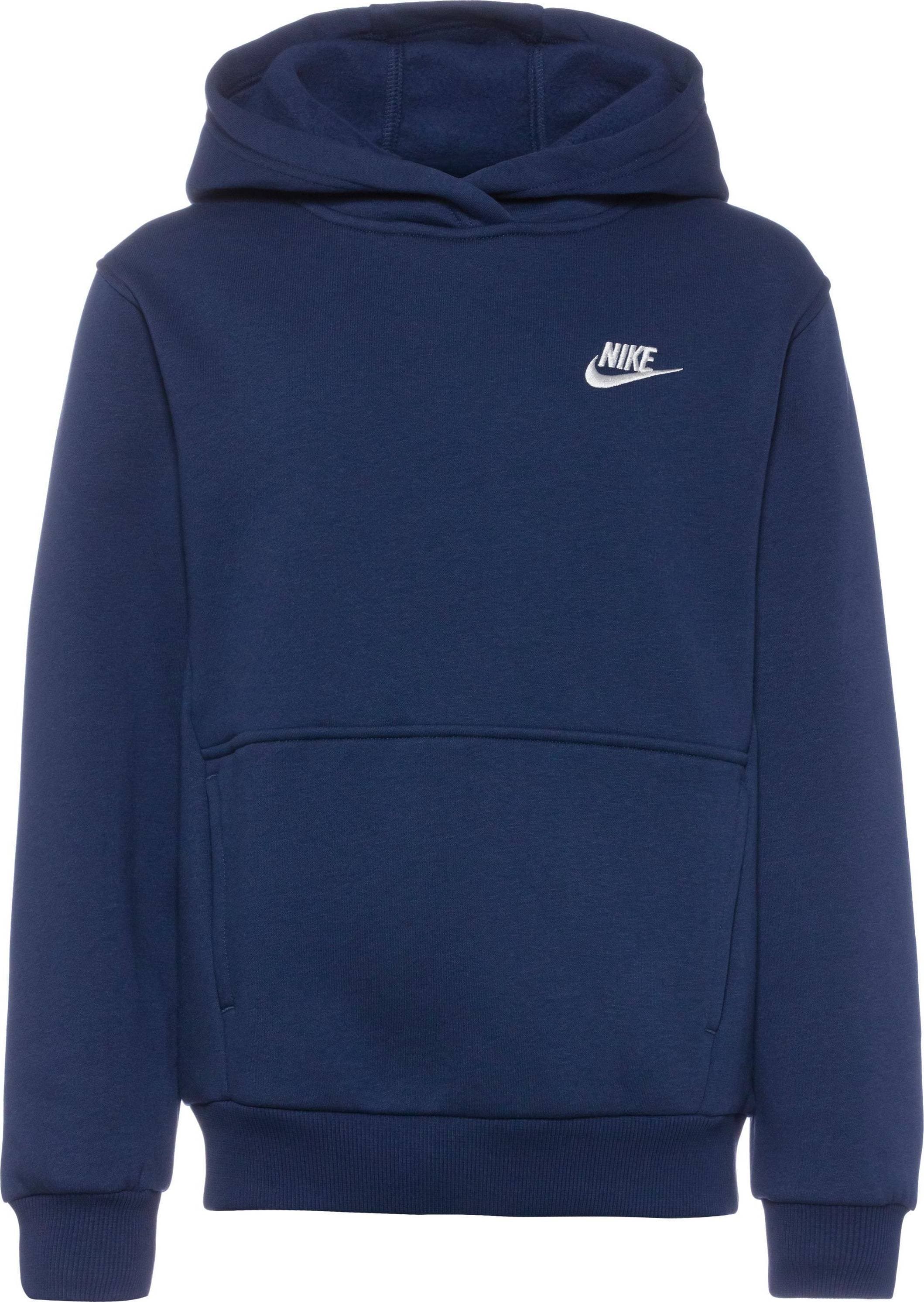 Nike Big Kid's Sportswear Club Fleece Pullover Hoodie - Midnight Navy/White (FD3000-410)