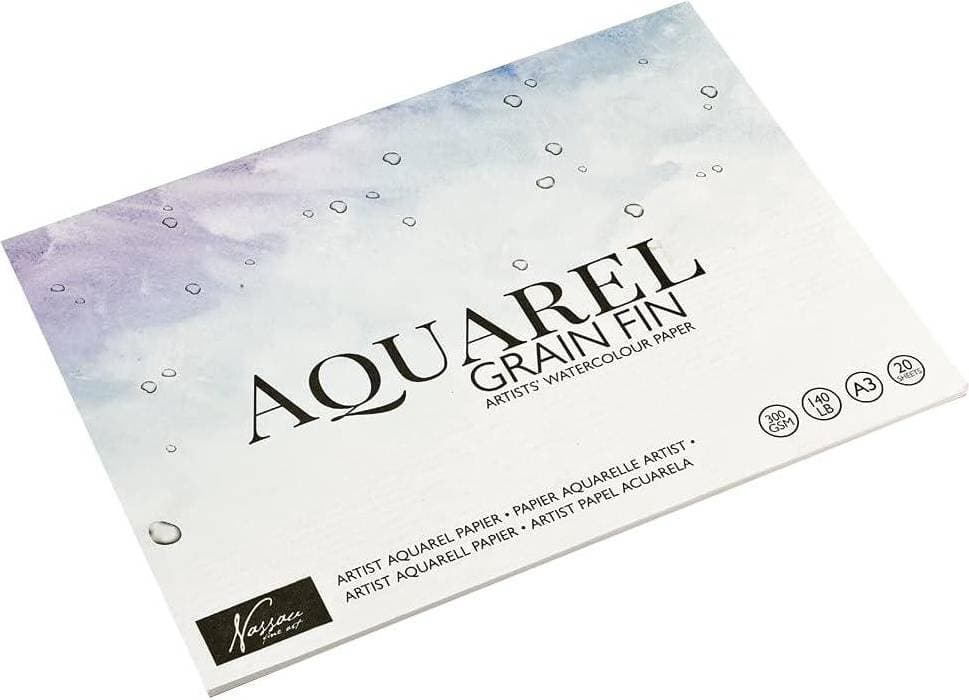 Nassau Fine Art Aquarel Grain Fin Artists Watercolour Paper A3 300g 20 sheets