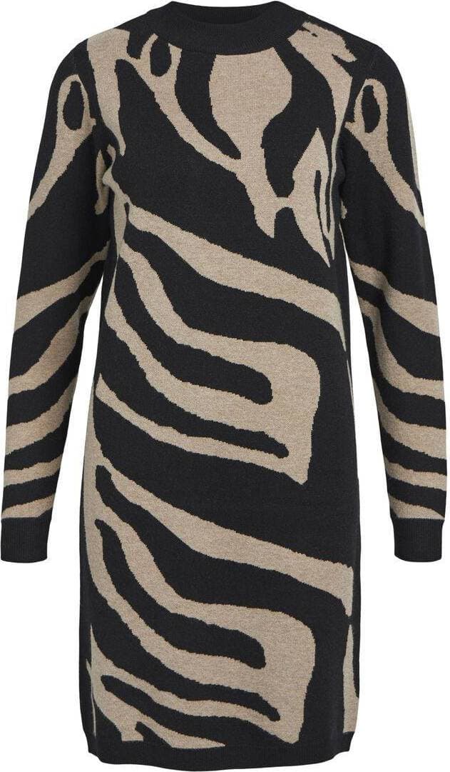 Object Objray L/S Knit Dress Aop Noos - Black/Aop