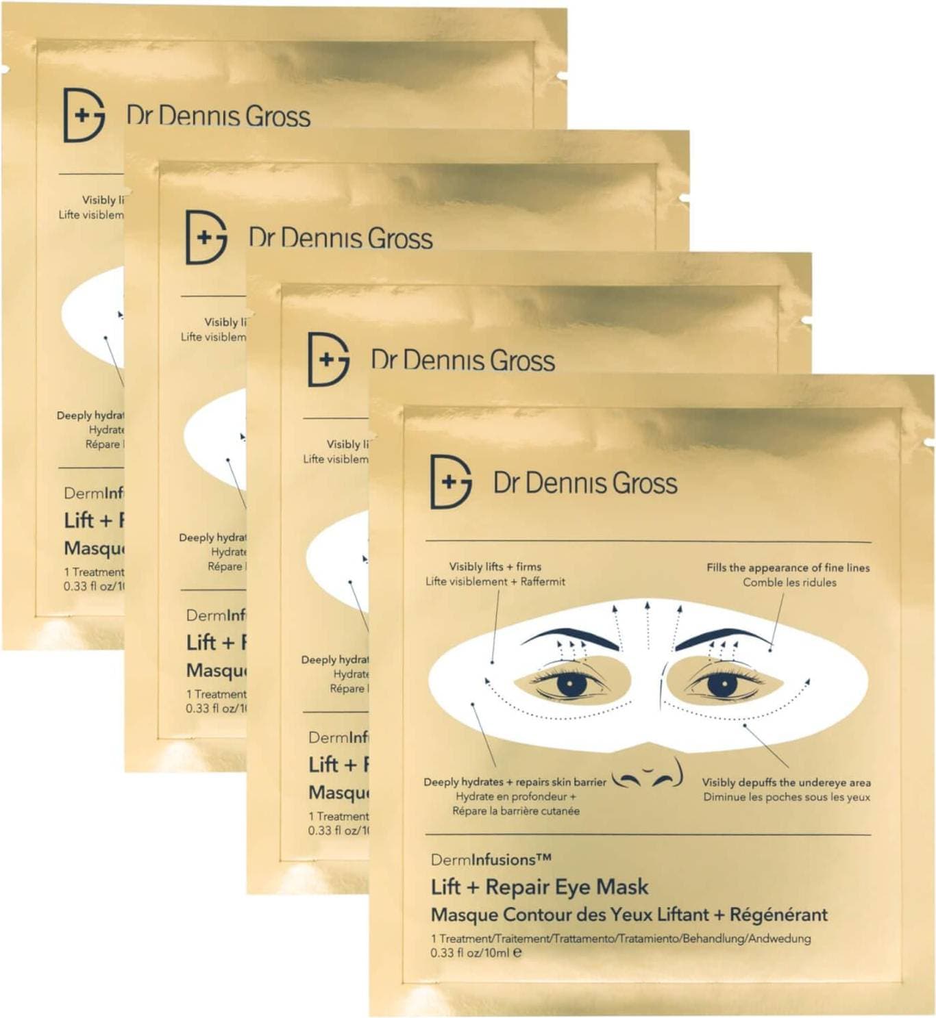 Dr Dennis Gross DermInfusions Lift + Repair Eye Mask 4 st