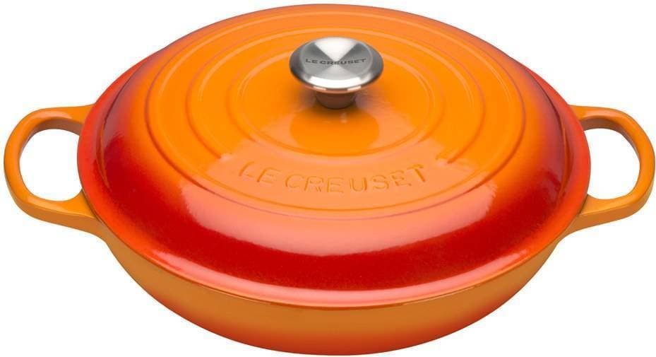 Le Creuset Volcanic Signature Cast Iron Round med lock 3.2 L 30 cm