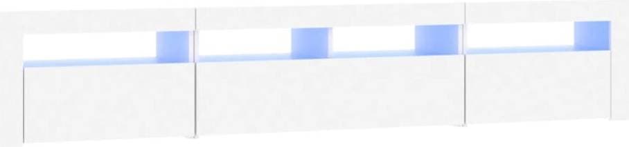 vidaXL TV Bench with LED Lights - White, 210x35x40 cm TV-bänk