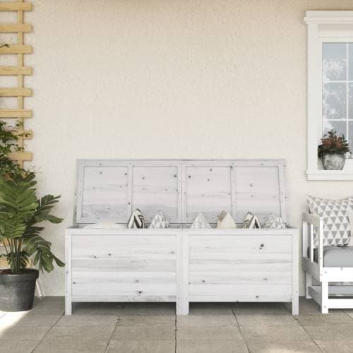 vidaXL Vit Dynbox Massivt Granträ 150 x 50 x 56,5 cm