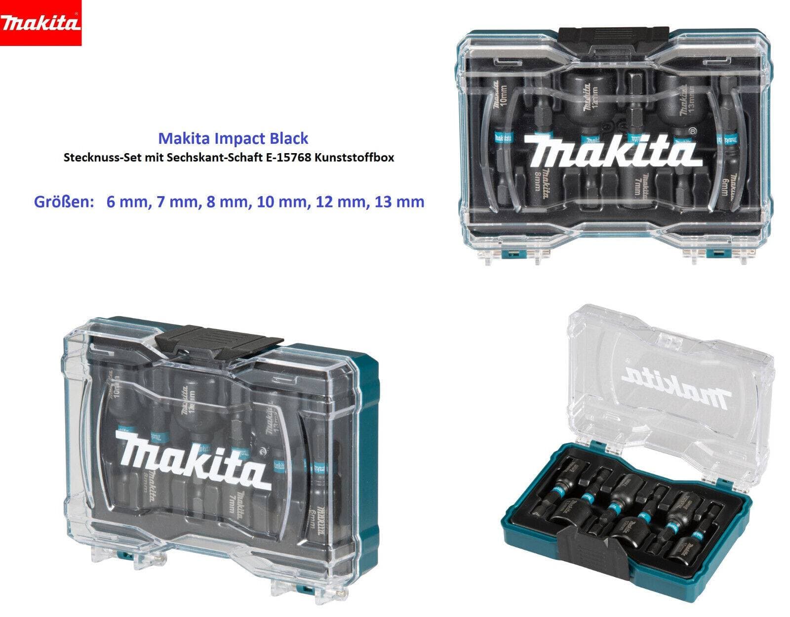 Makita Impact Black socket bit set 6 deler Hylsa