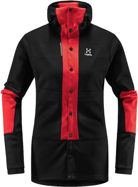 Haglöfs LIM ZT Sync 1 Mid Hood Women - True Black/Zenith Red
