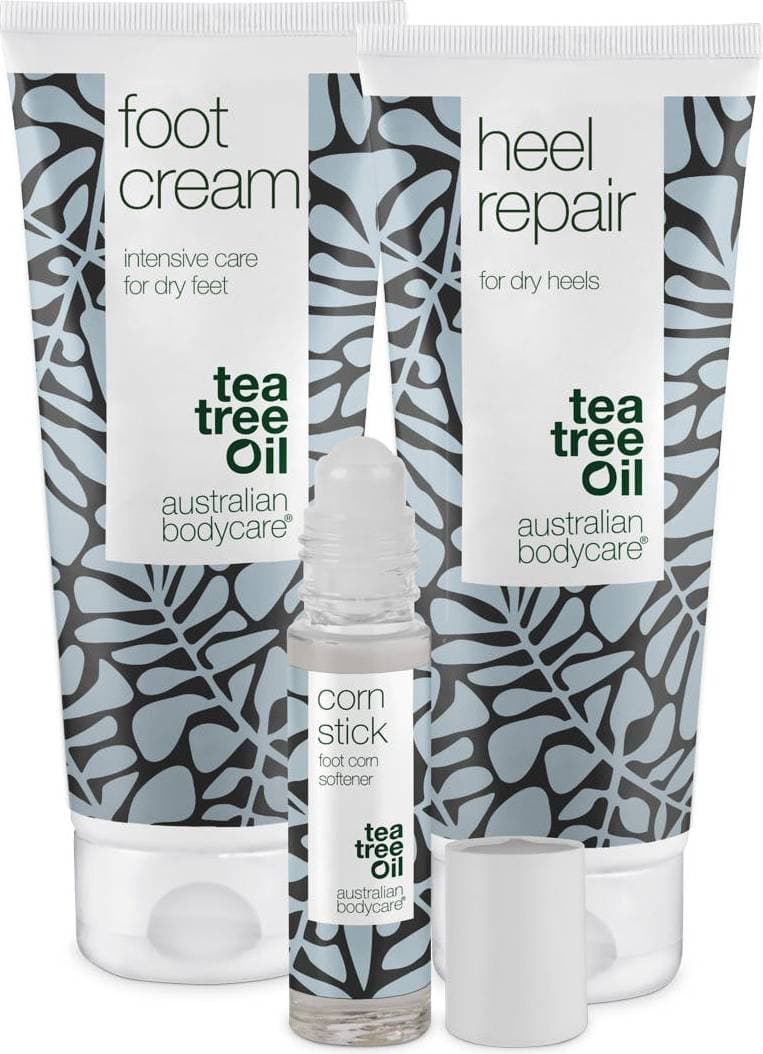 Australian Bodycare Kit mjuka upp förhårdnader & liktornar tea tree-olja fotkräm, hälreparation