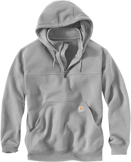 Carhartt Men's Rain Defender Loose Fit Heavyweight Quarter Zip Hoodie - Heather Grey