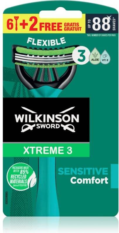 Wilkinson Sword Engångsskrapor Extreme 3 Sensitive Comfort 8 st