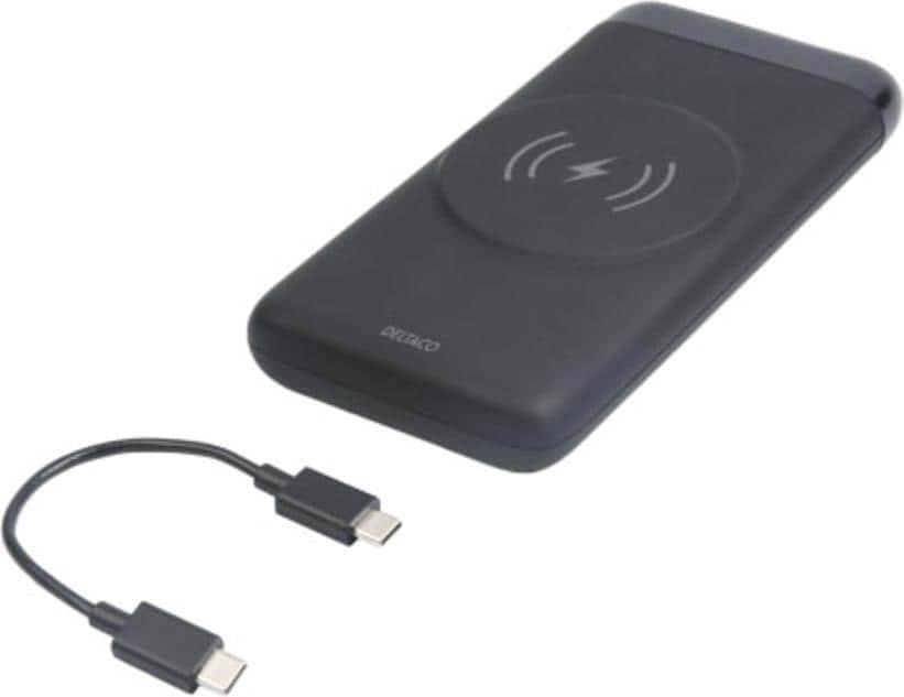 Deltaco Trådlös Powerbank 10 000 mAh