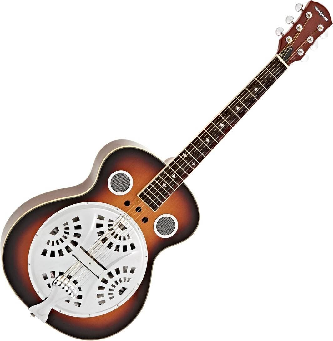 Gear4music Resonatorgitarr Rund Hals Sunburst Träkropp