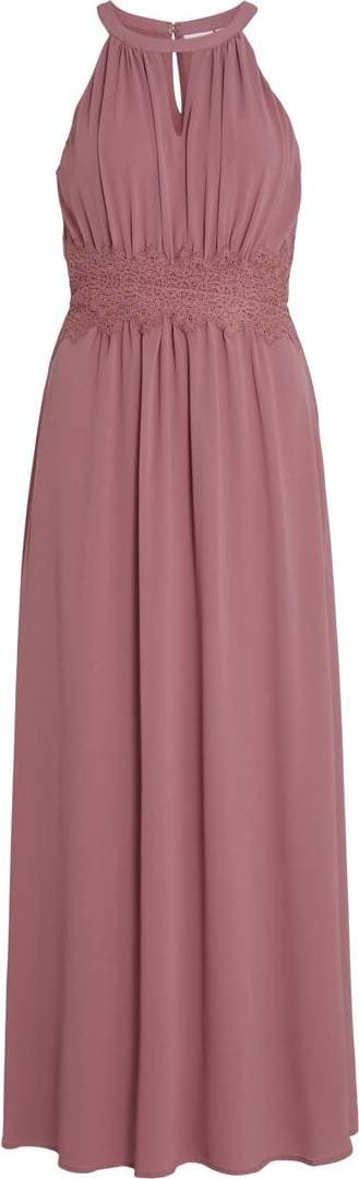 Vila Pleated Halter Neck Maxi Dress - Mesa Rose