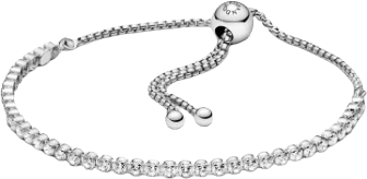 Pandora Sparkling Slider Tennis Bracelet - Silver/Transparent