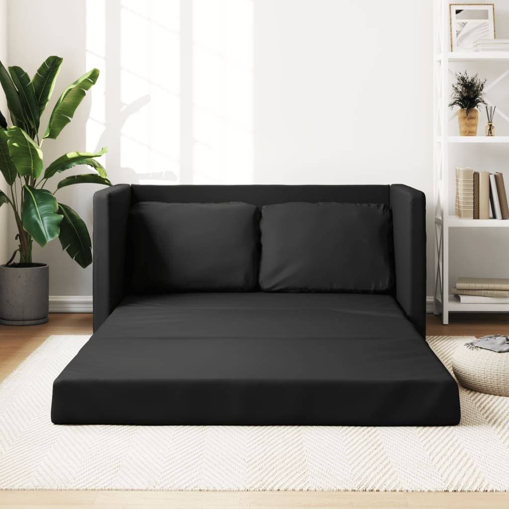 vidaXL 2-i-1 Soffa Svart Konstläder 112x174x55 cm Soffa
