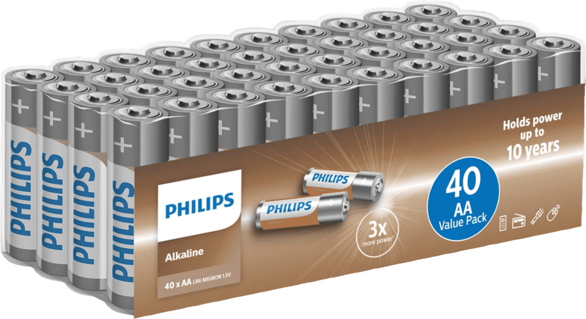 Philips LR6A40F/10 Alkaline AA 40-pack