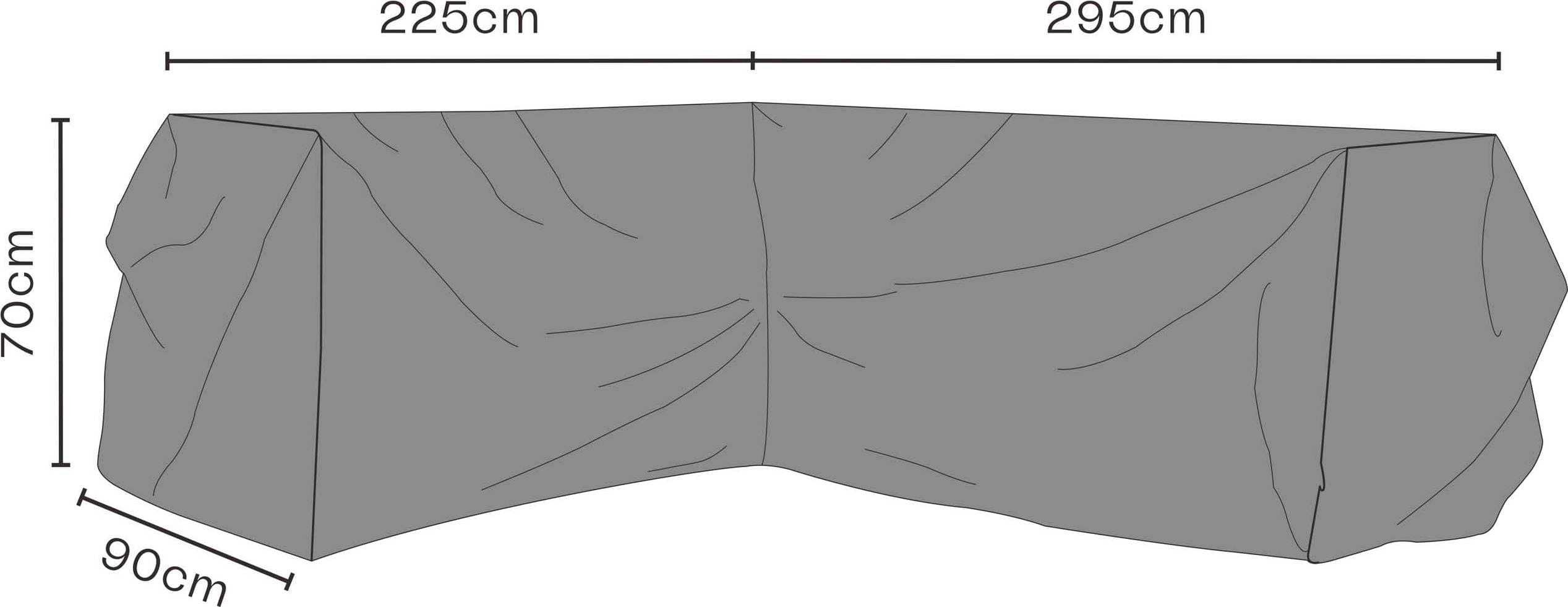 Brafab Hörnsoffskydd 225 x 295 x 70 cm Sofföverdrag Svart