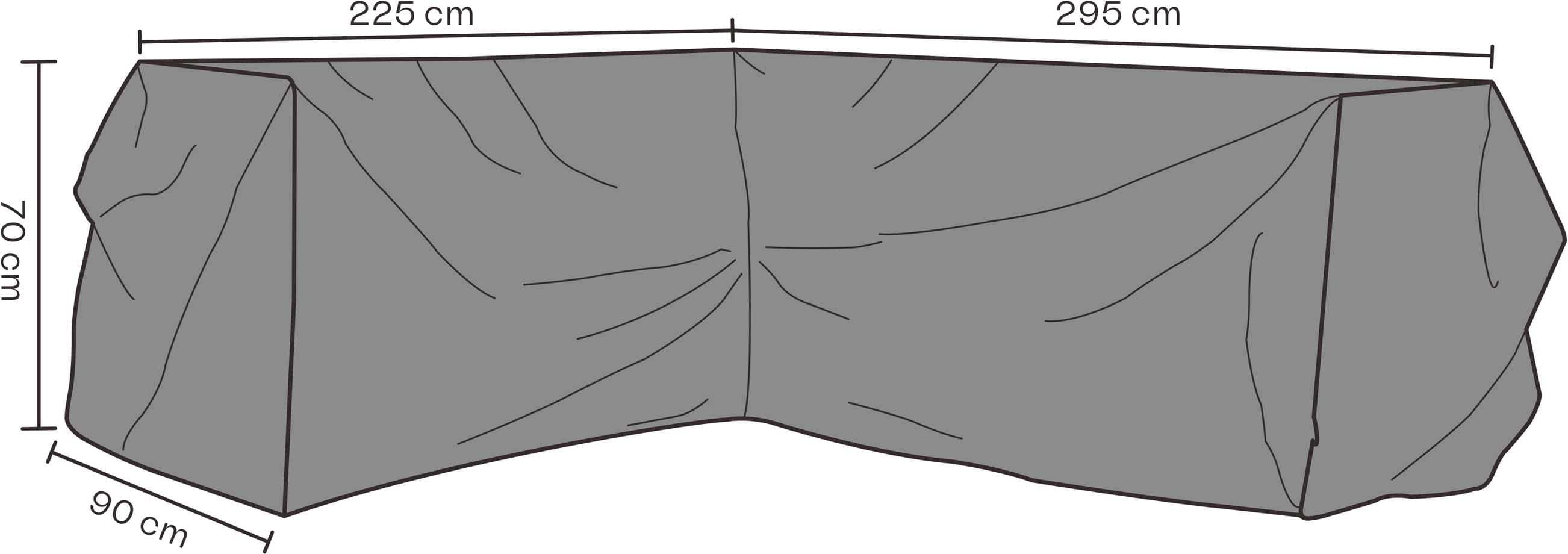 Brafab Hörnsoffskydd Weldon Leone L295 R225x90x70 cm Sofföverdrag Svart