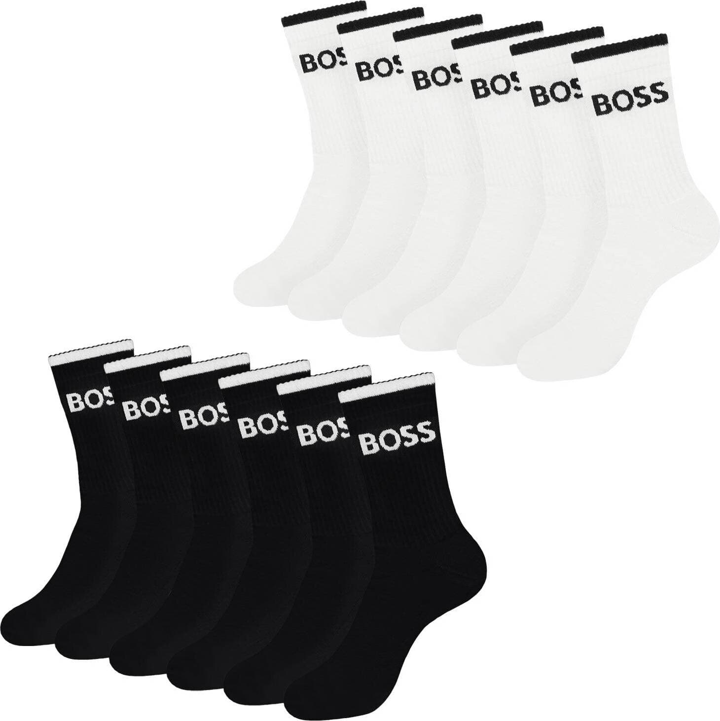 BOSS 6-Pack Crew Socks - Black