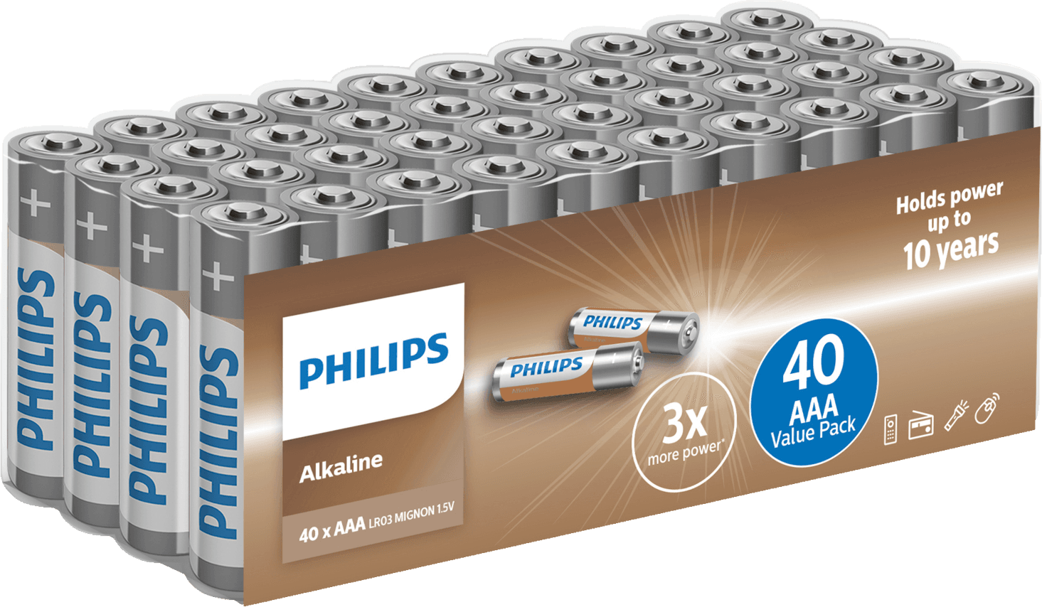 Philips Alkaline AAA 40-pack
