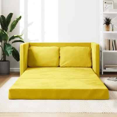 vidaXL Golvbäddsoffa 2-i-1 Gul 122 x 204 x 55 cm Soffa 3-sits