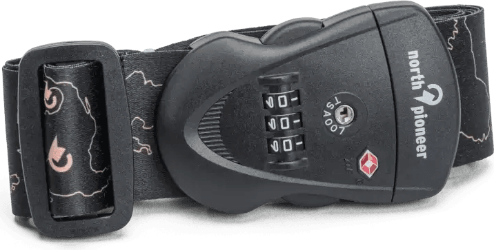 North Pioneer Combination Lock TSA Luggage Strap 200cm