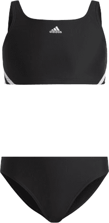 adidas Girl's 3-Striped Sportwear Bikinis - Black/White