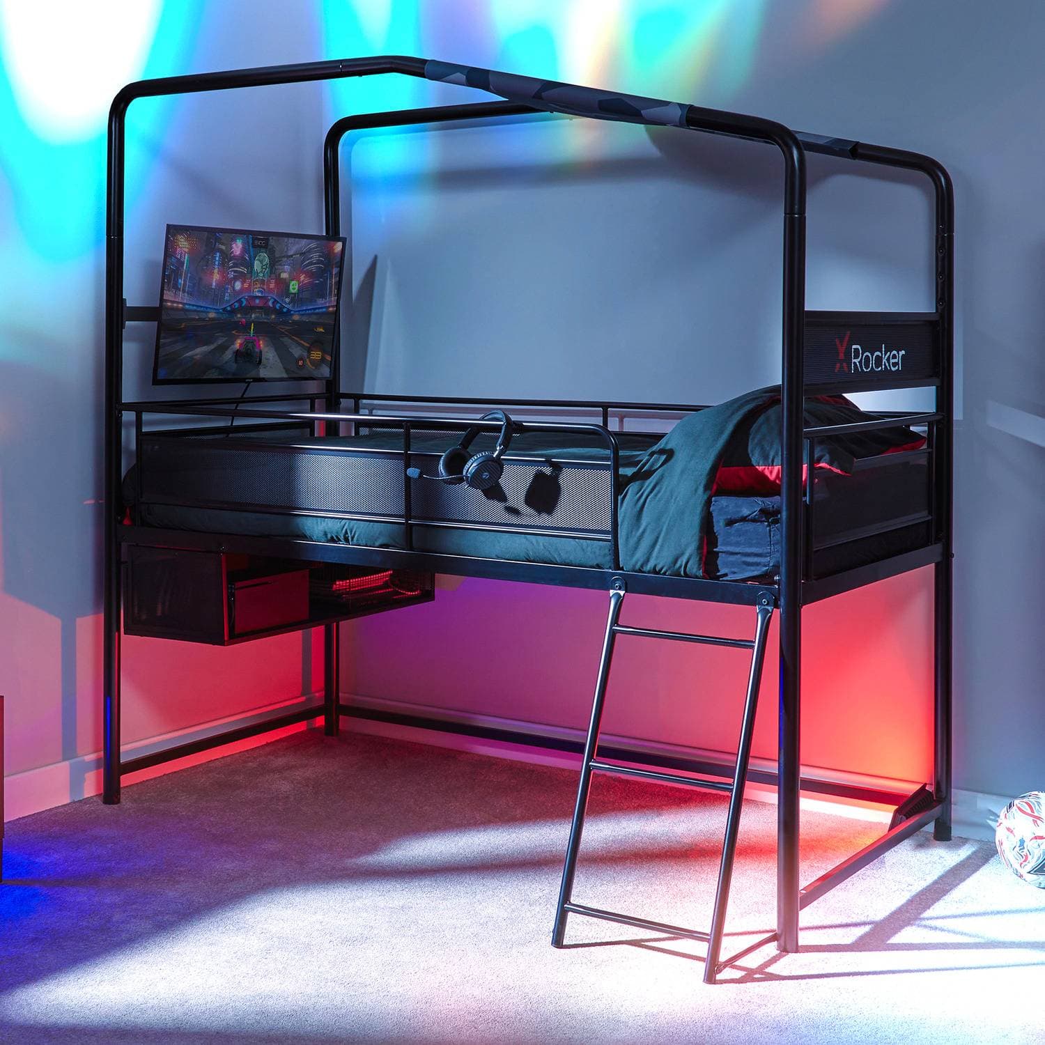 X-Rocker Contra Mid Sleeper Gaming Våningssäng 120.2x198.2cm