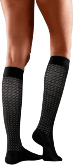 Mabs Cotton Knee Socks - Black/Grey