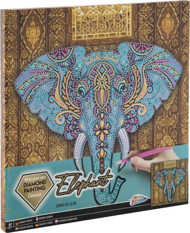 Grafix Diamond Painting on Canvas Elephant 30x30cm