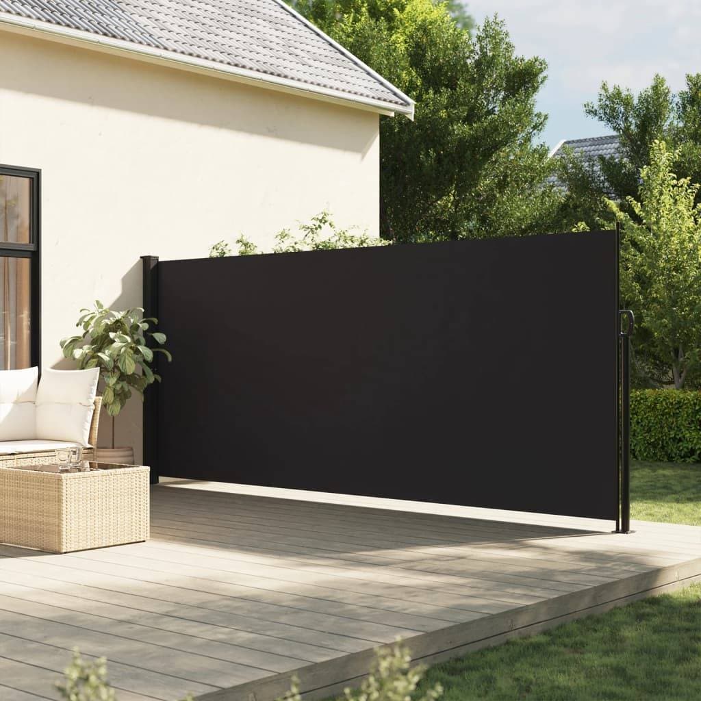 vidaXL Infällbar Sidomarkis Svart 160 x 600 cm 160x350cm
