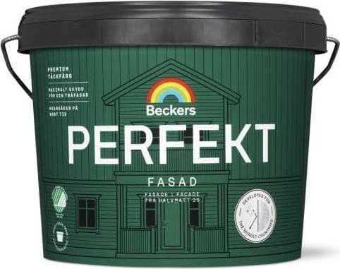 Beckers Fasadfärg, Perfekt Fasad Utevit Träfasadsfärg 3L