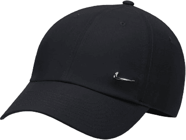 Nike Dri-FIT Club Unstructured Metal Swoosh Cap - Black/Metallic Silver