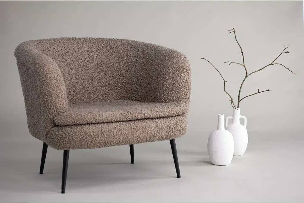 Venture Design Nordkoster Matt Black / Dark Beige Loungestol 75cm