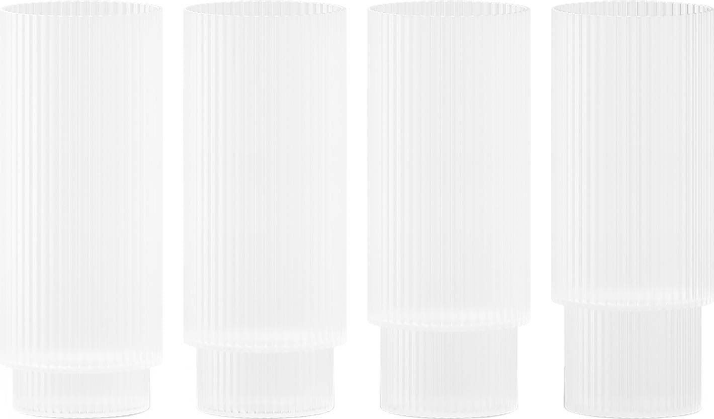 ferm LIVING Ripple Long Frost Drinkglas 30cl 4st