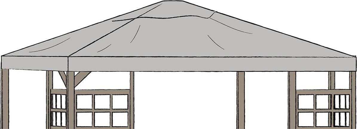 Brafab Hov paviljong tak 300x400 grå