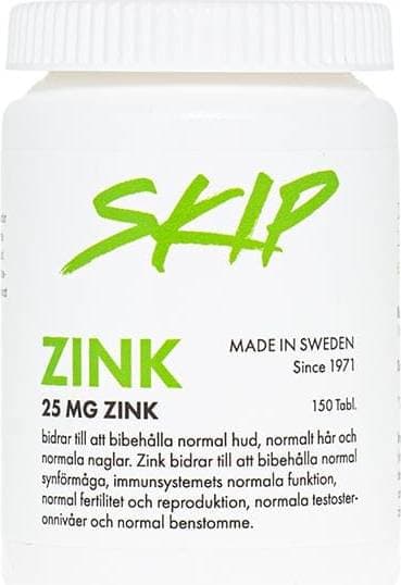 Skip Nutrition Zink 25mg 150 st
