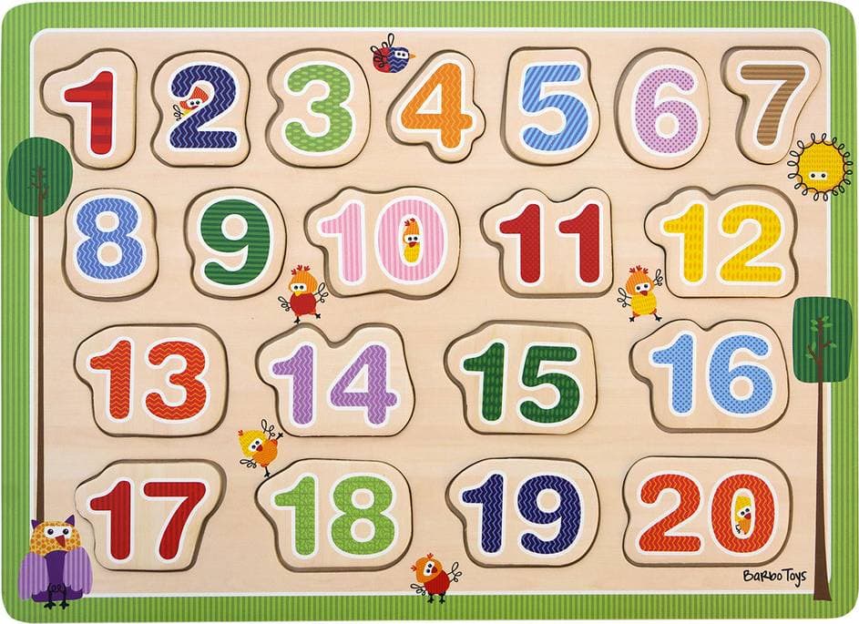 Barbo Toys Wacky Wonders 123 Wooden Puzzle 20 Pieces