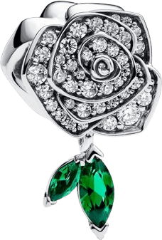 Pandora Sparkling Rose In Bloom Charm - Silver/Opal/Transparent
