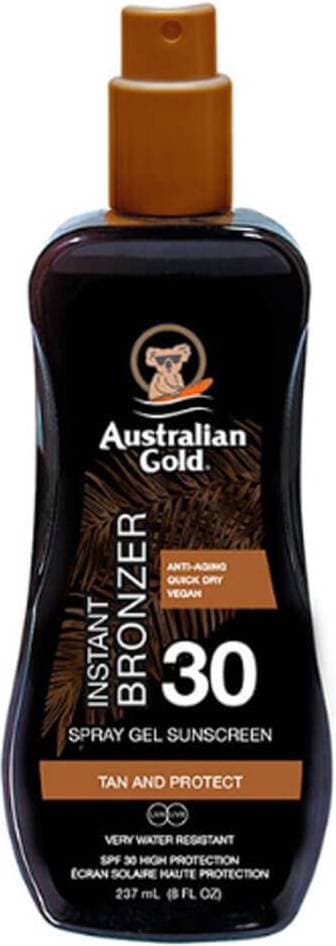 Australian Gold Spray Gel Sunscreen with Instant Bronzer SPF30 237ml