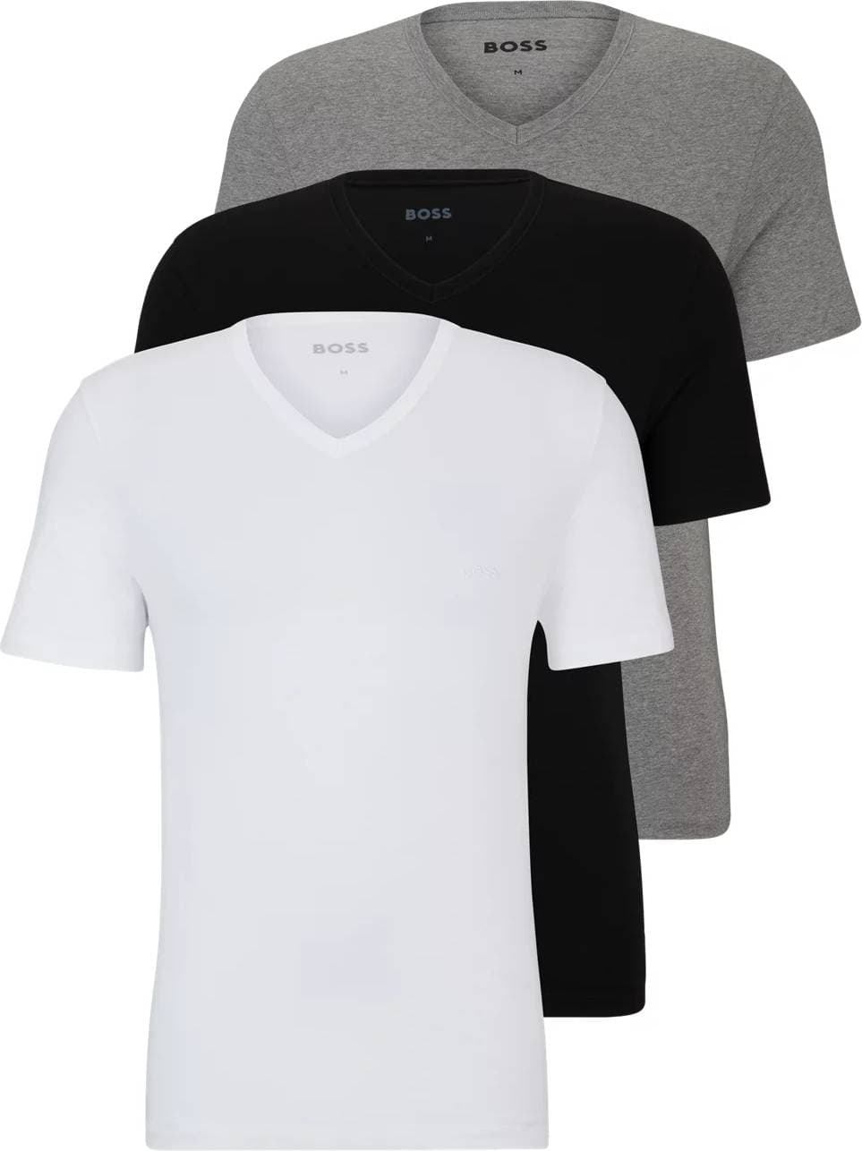 HUGO BOSS Classic V-Neck T-shirt 3-pack - White/Grey/Black