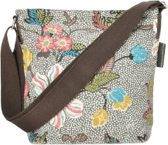 Ceannis Flower Linen Collection Small Shoulder Bag - Grey