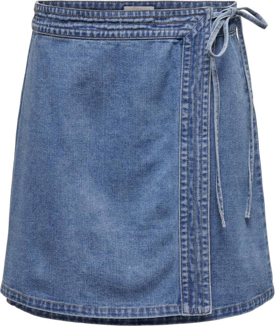 Only Villa Wrap Tie Skirt - Light Blue Denim