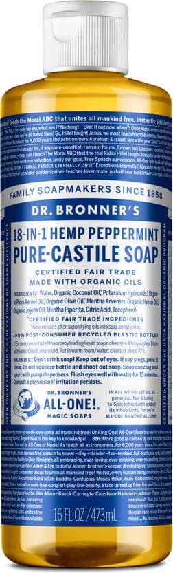Dr. Bronners Pure-Castile Liquid Soap Peppermint 473ml