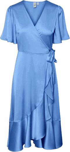 Y.A.S Thea Wrap Dress - Ashleigh Blue